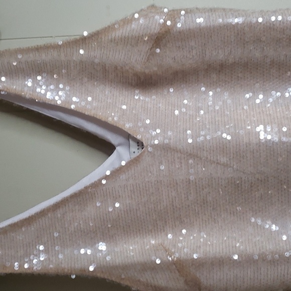 Women's Mini A line Squin Mini Dress - A New Day Cream - Picture 7 of 9